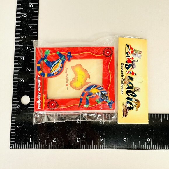 NEW Vintage Australian Aboriginal Picture Frame Kangaroo Dot Art 3.5" x 2.75" - Picture 12 of 12